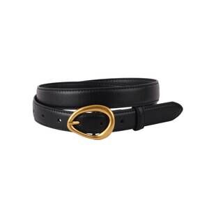 NEW MOST WANTED women's harper leather belt with asymmetrical buckle in black